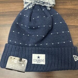 Navy Blue Pom Knit Hat